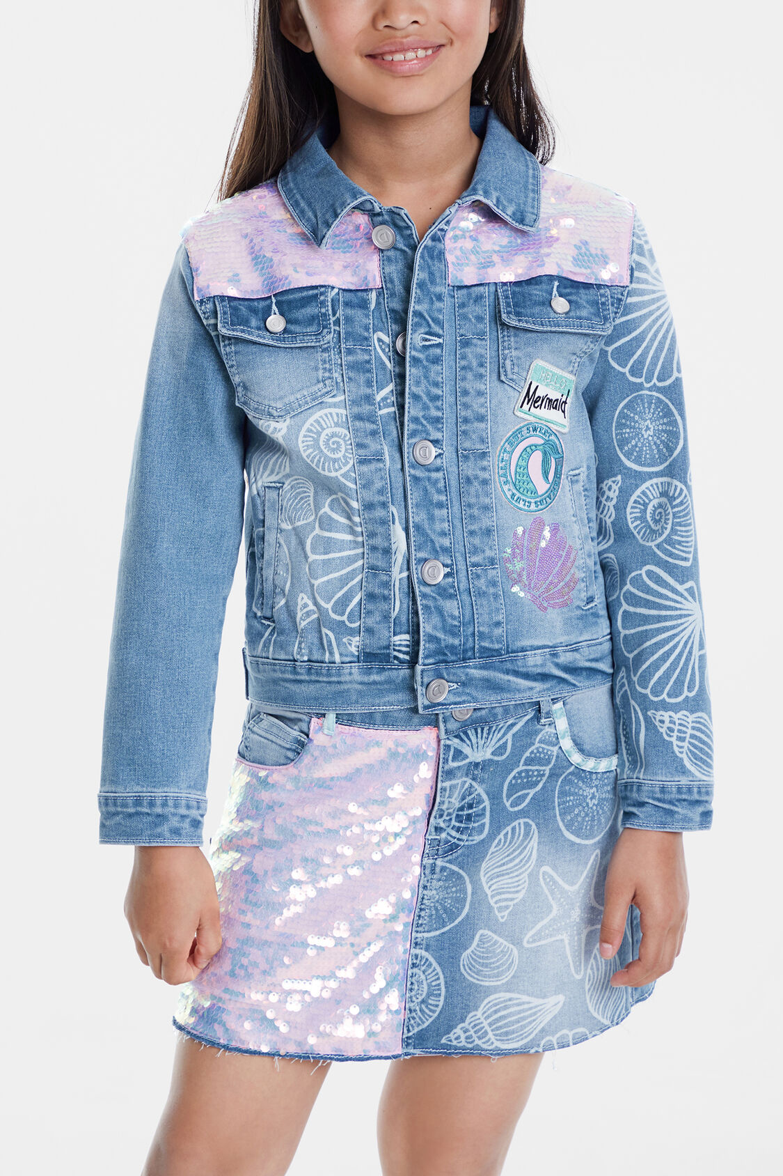 Veste En Jean Sequins Desigual Com