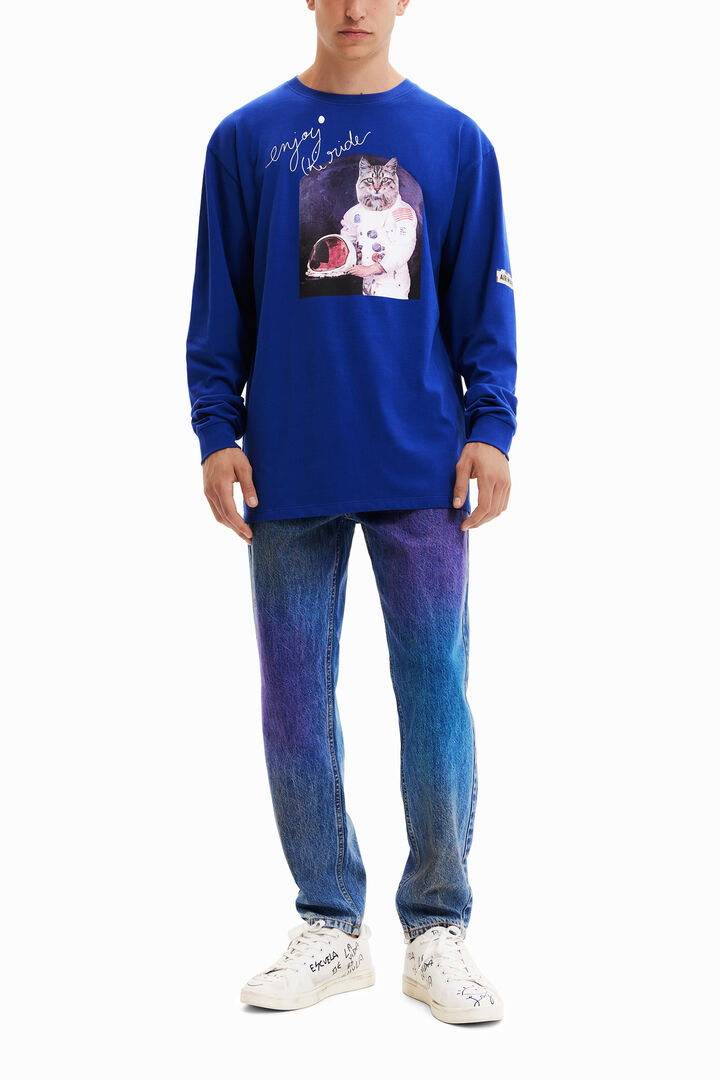Camiseta oversize gato astronauta | Desigual