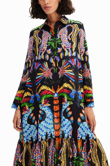 Stella Jean maxi shirt dress | Desigual