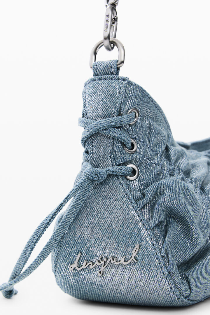 Kleine tas van denim met plooien | Desigual