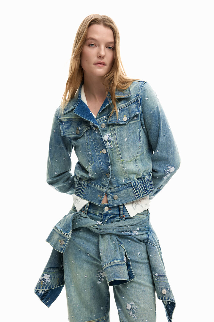 Trucker jacket with embroidery