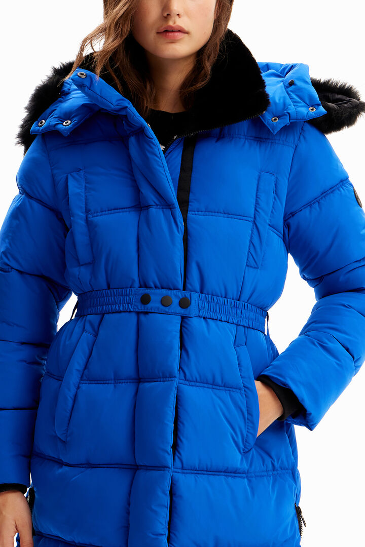 Quilted belted coat | Desigual