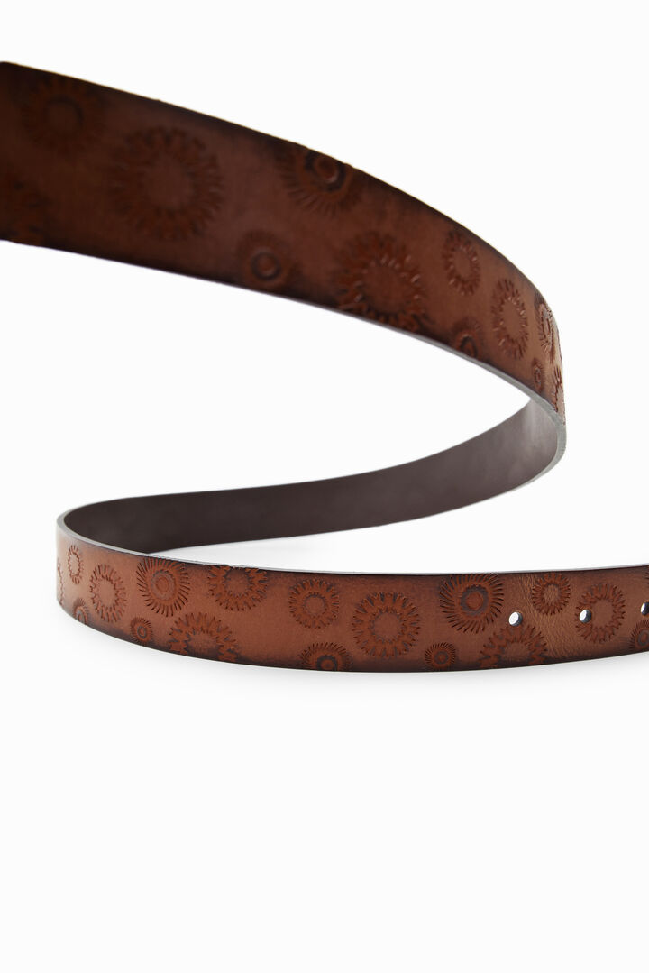 Geometric leather belt | Desigual