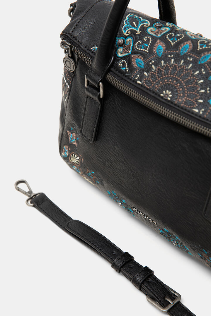 Bolso de mano de piel sintética bordado | Desigual