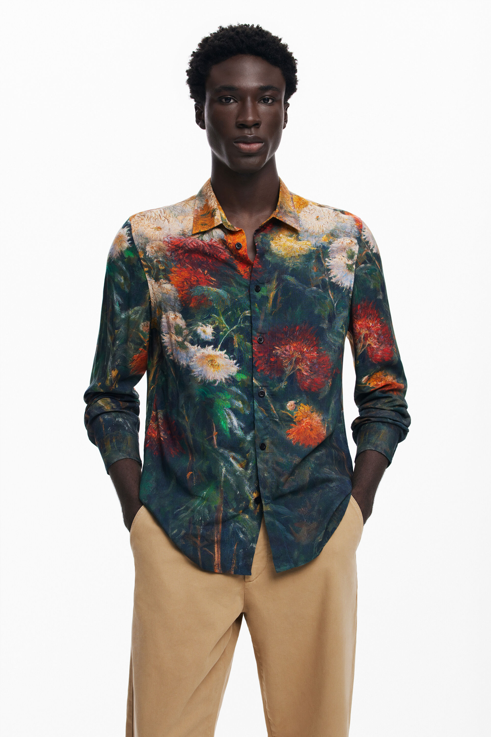 Camisa con flores hombre outlet