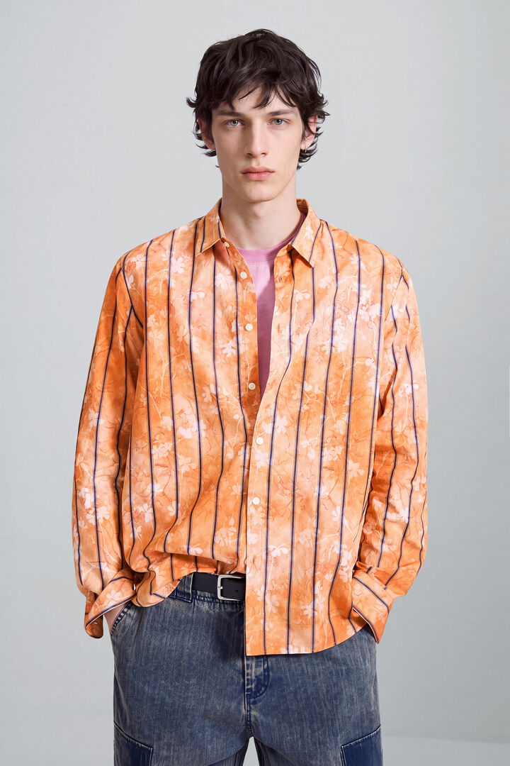 long-sleeved striped shirt