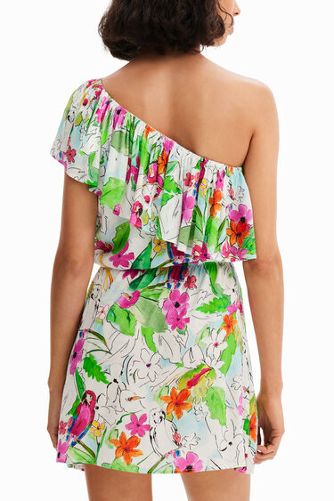 Vestit curt asimètric tropical | Desigual