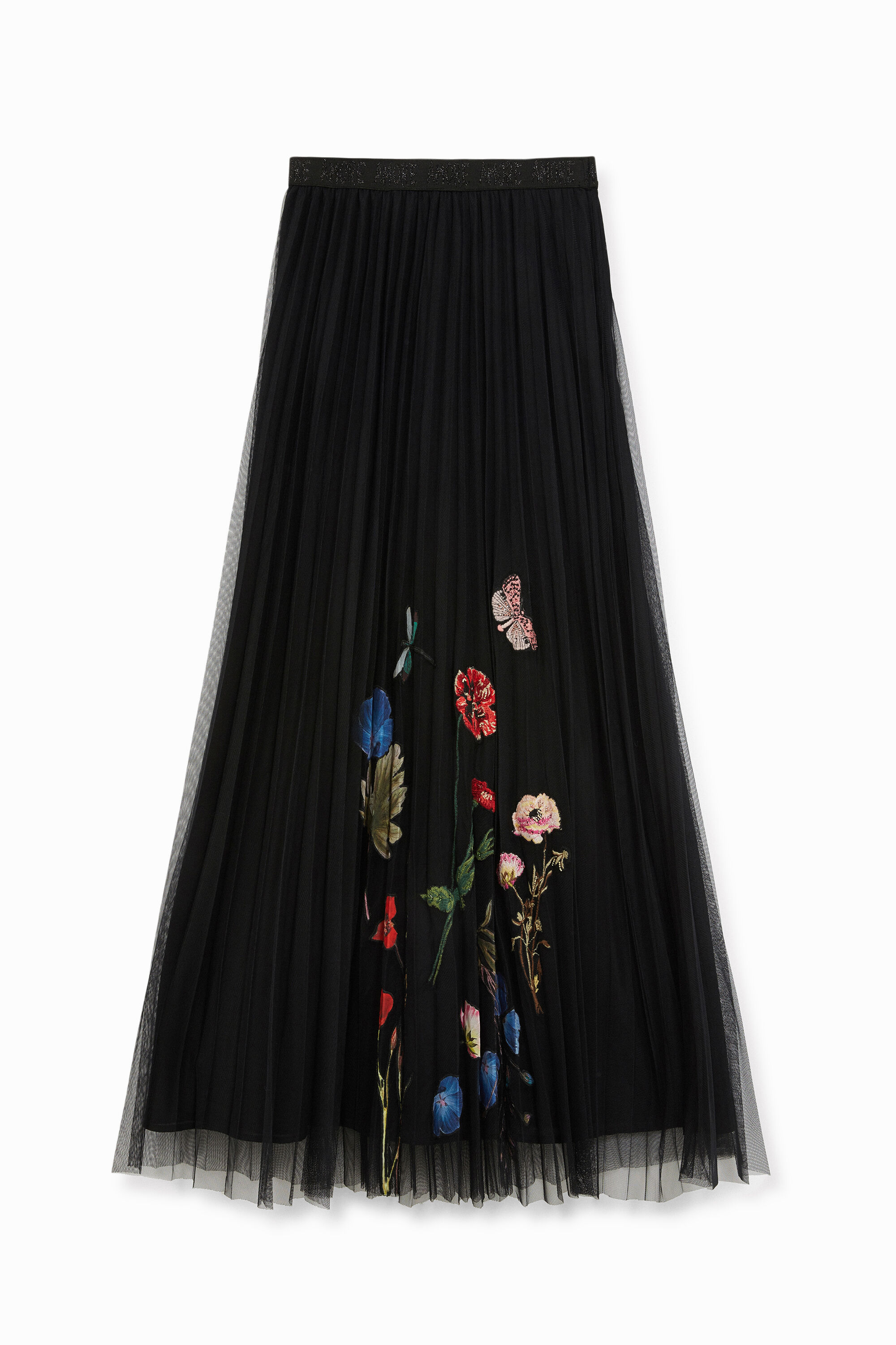 Long pleated skirt double layer 