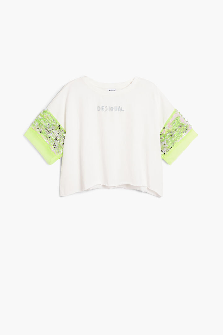 T-shirt à manches courtes avec sequins | Desigual