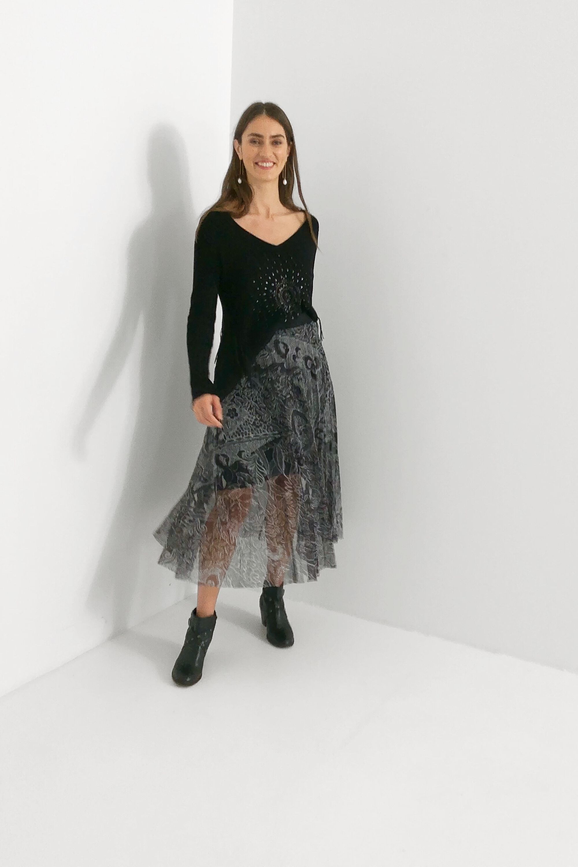 Falda plisada desigual store