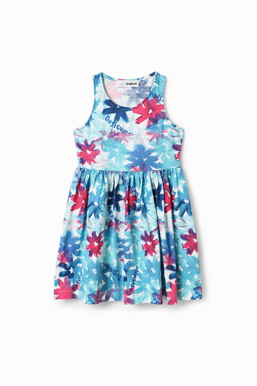 Vestit curt flors aquarel·la | Desigual