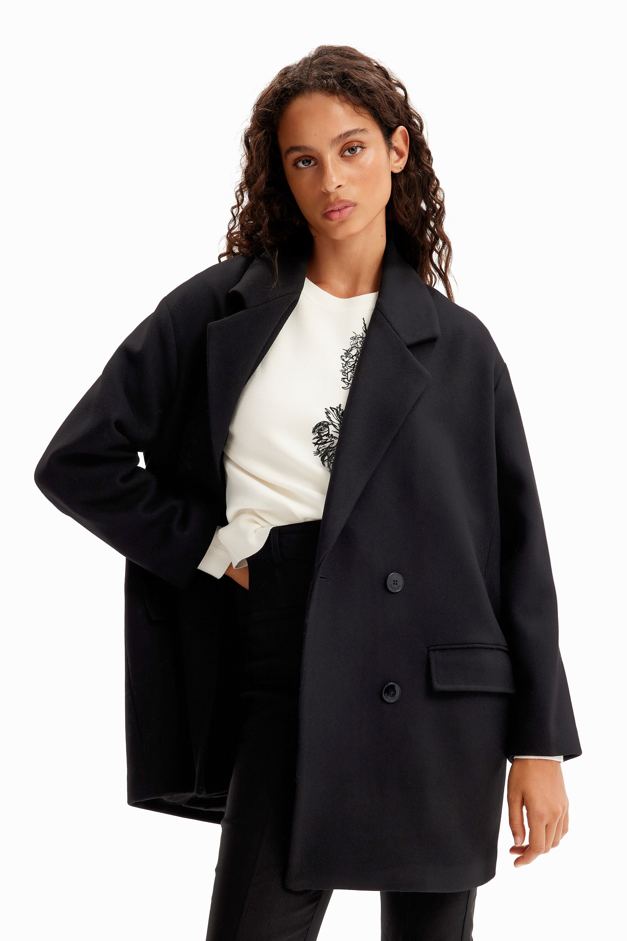 M. Christian Lacroix double breasted wool coat