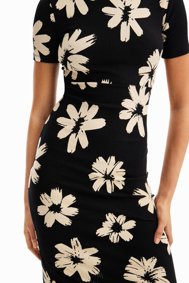 Slim arty floral midi dress | Desigual