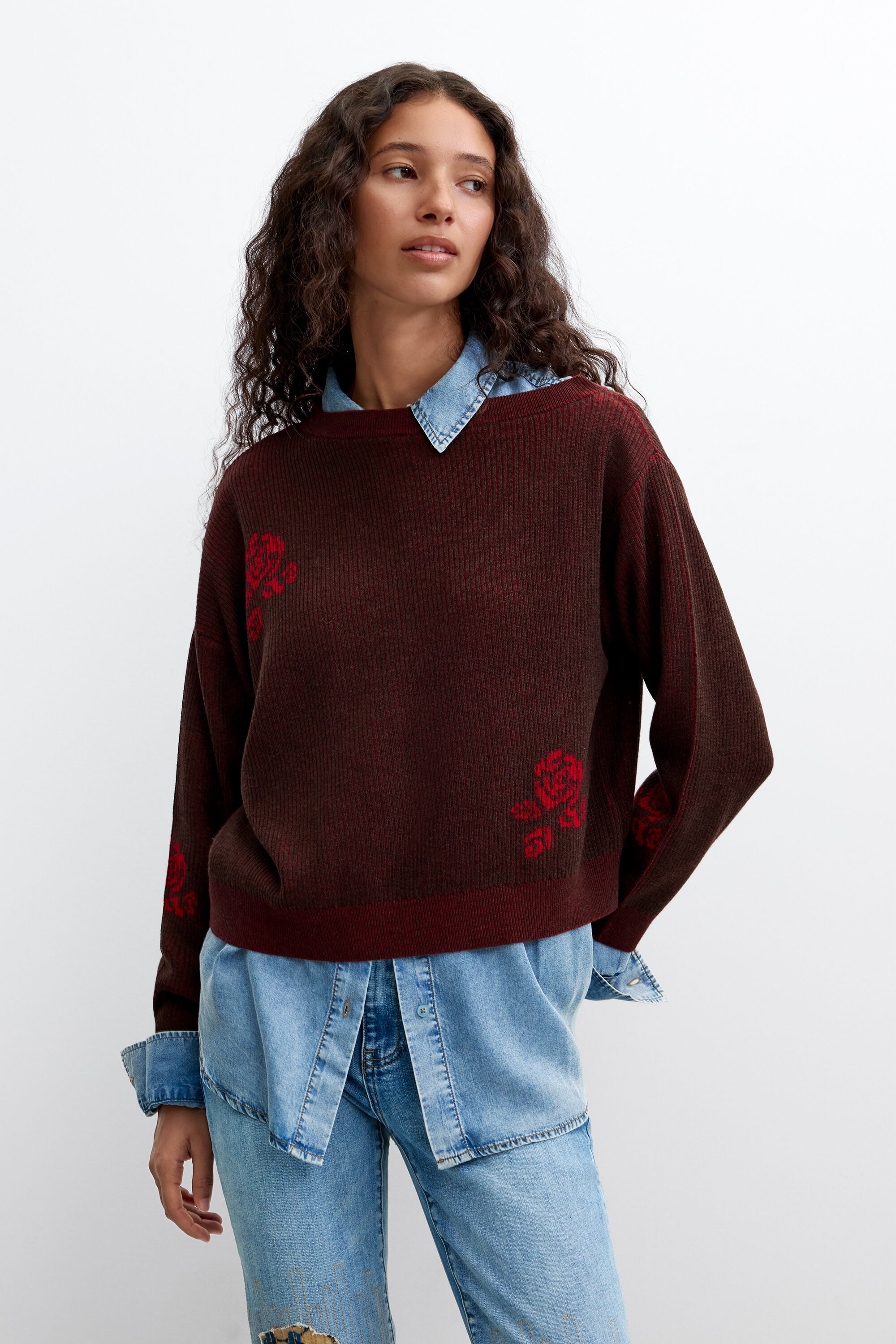 jersey punto fino flores