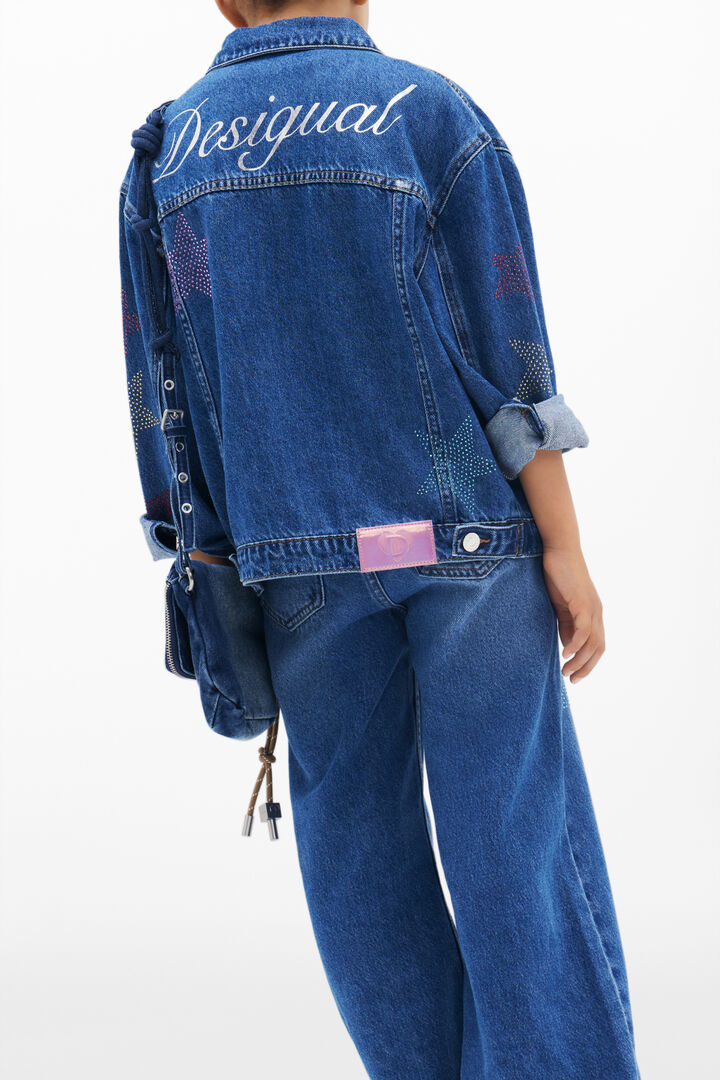 Denim jacket with strass | Desigual