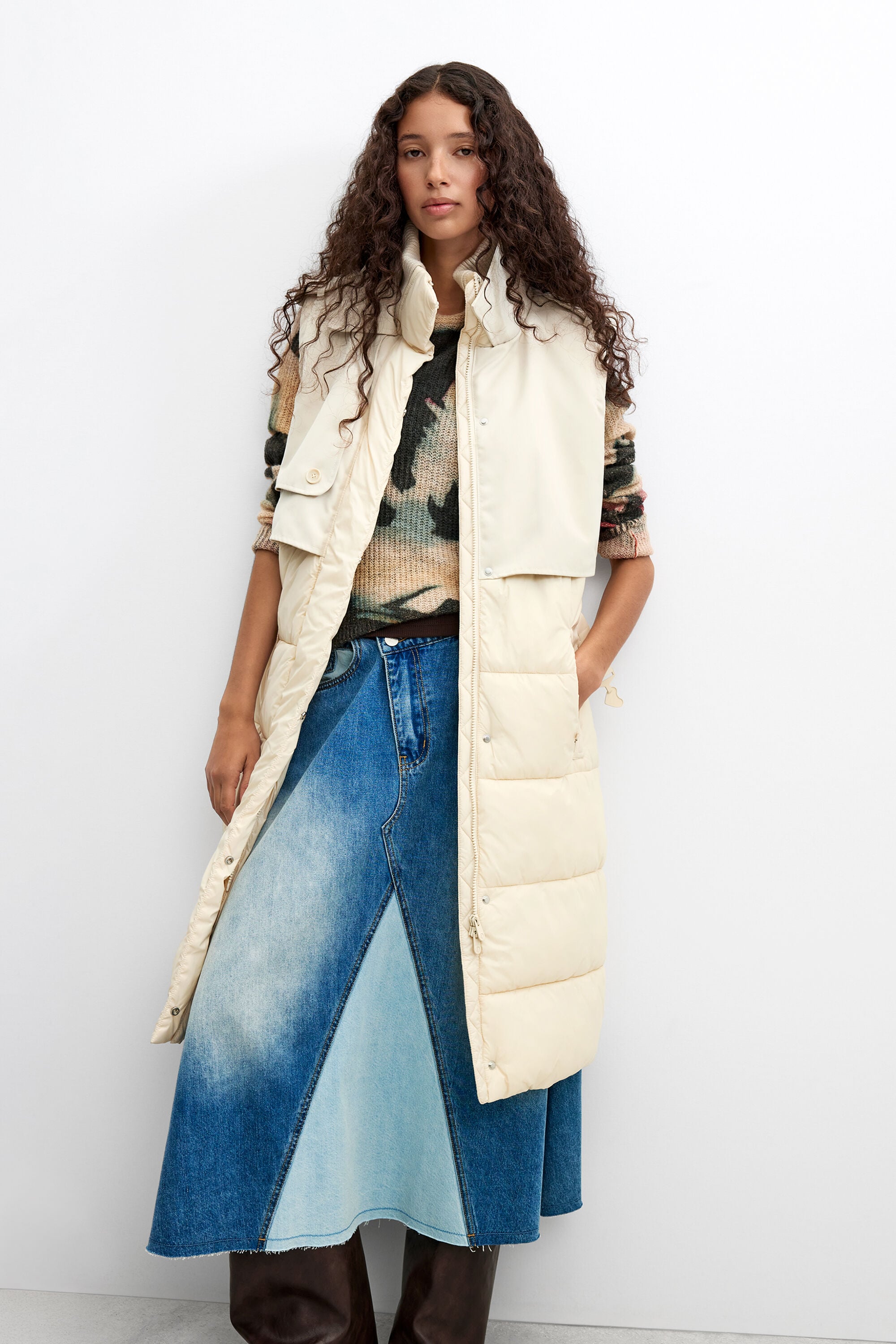 ロングキルティングコート 白 女性用 I Desigual.com