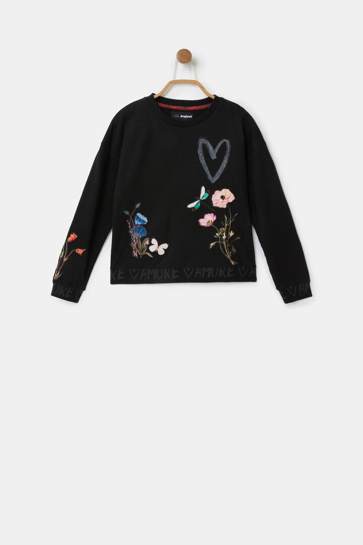 Plush sweatshirt flowers | Desigual