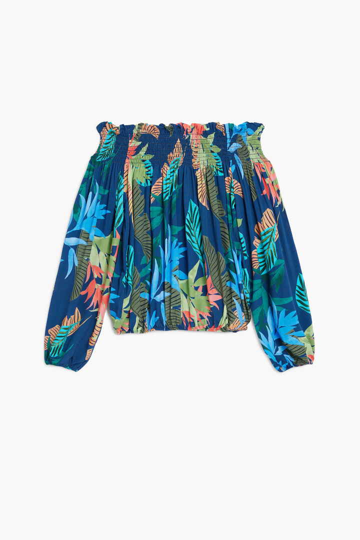 Bedrukte blouse met boothals | Desigual