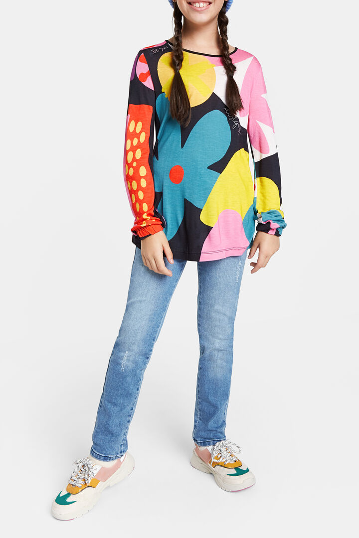 Cotton T-shirt daisies | Desigual