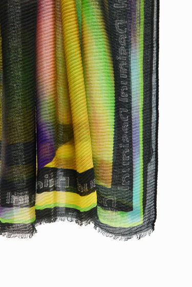 Rectangular pleated tie-dye foulard | Desigual
