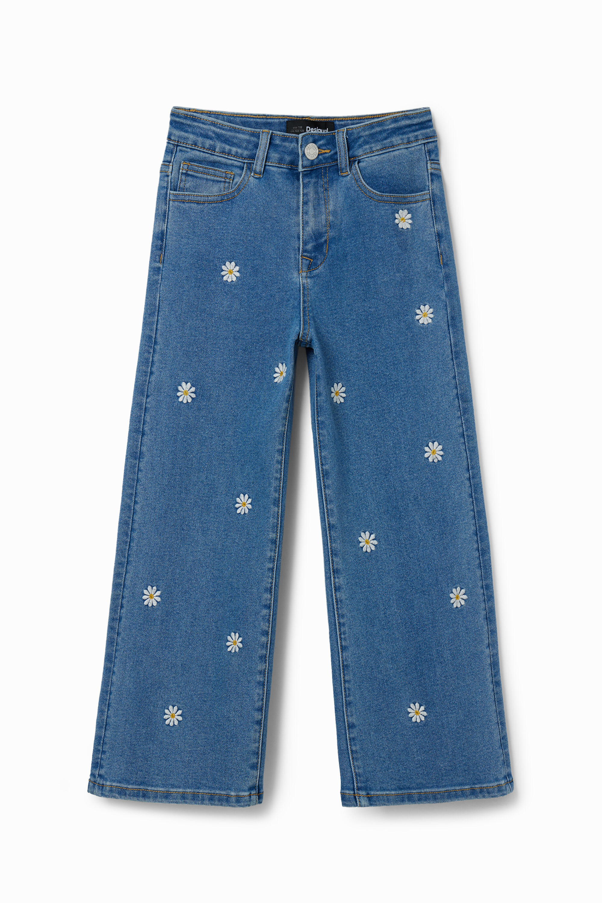 Wide-leg daisy jeans
