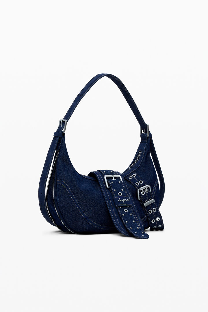 Medium denim bag with buckles | Desigual