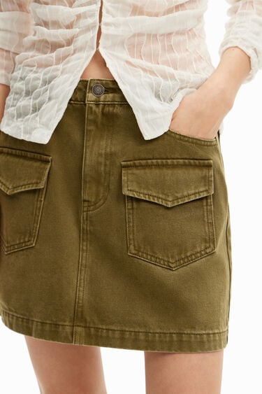 Mini-jupe denim poches | Desigual
