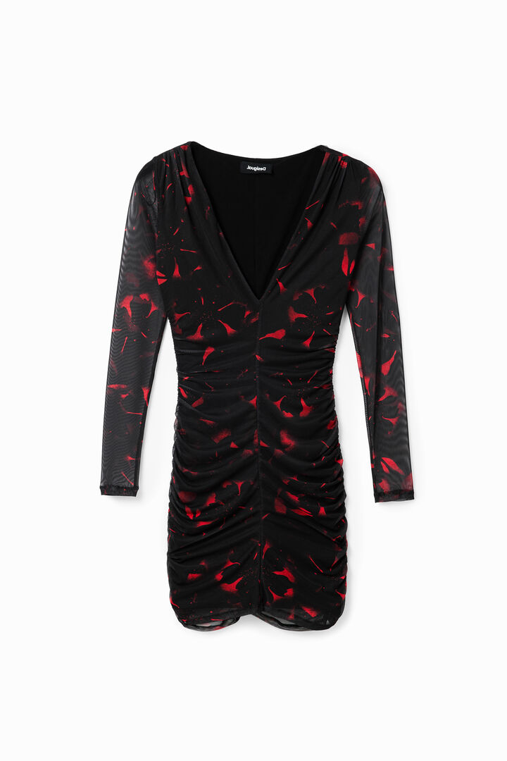 Kurzes, gerafftes Kleid | Desigual