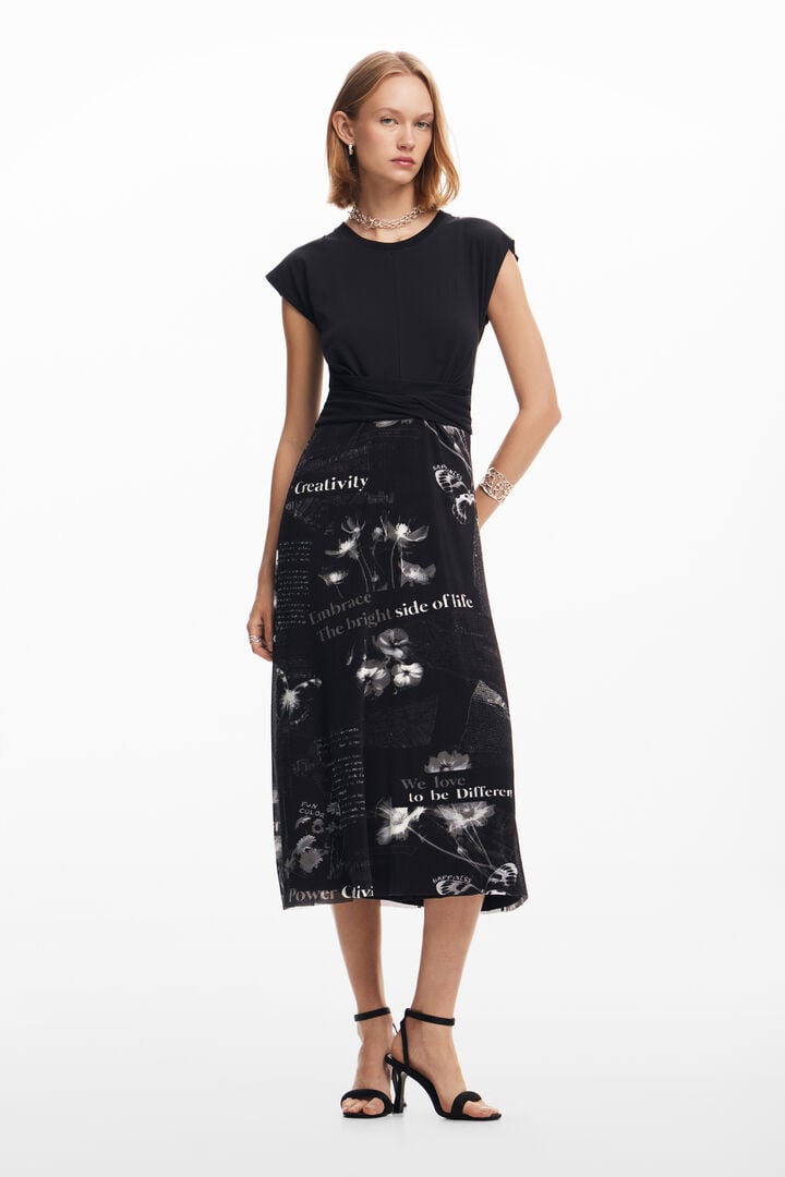 Vestito midi con scritte | Desigual