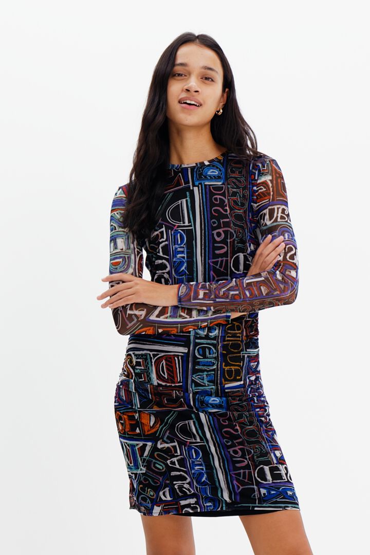 Short slim tulle dress | Desigual