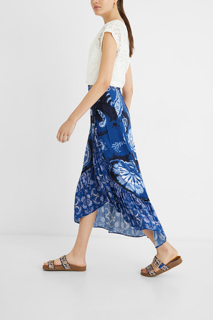 Falda larga volantes paisley | Desigual
