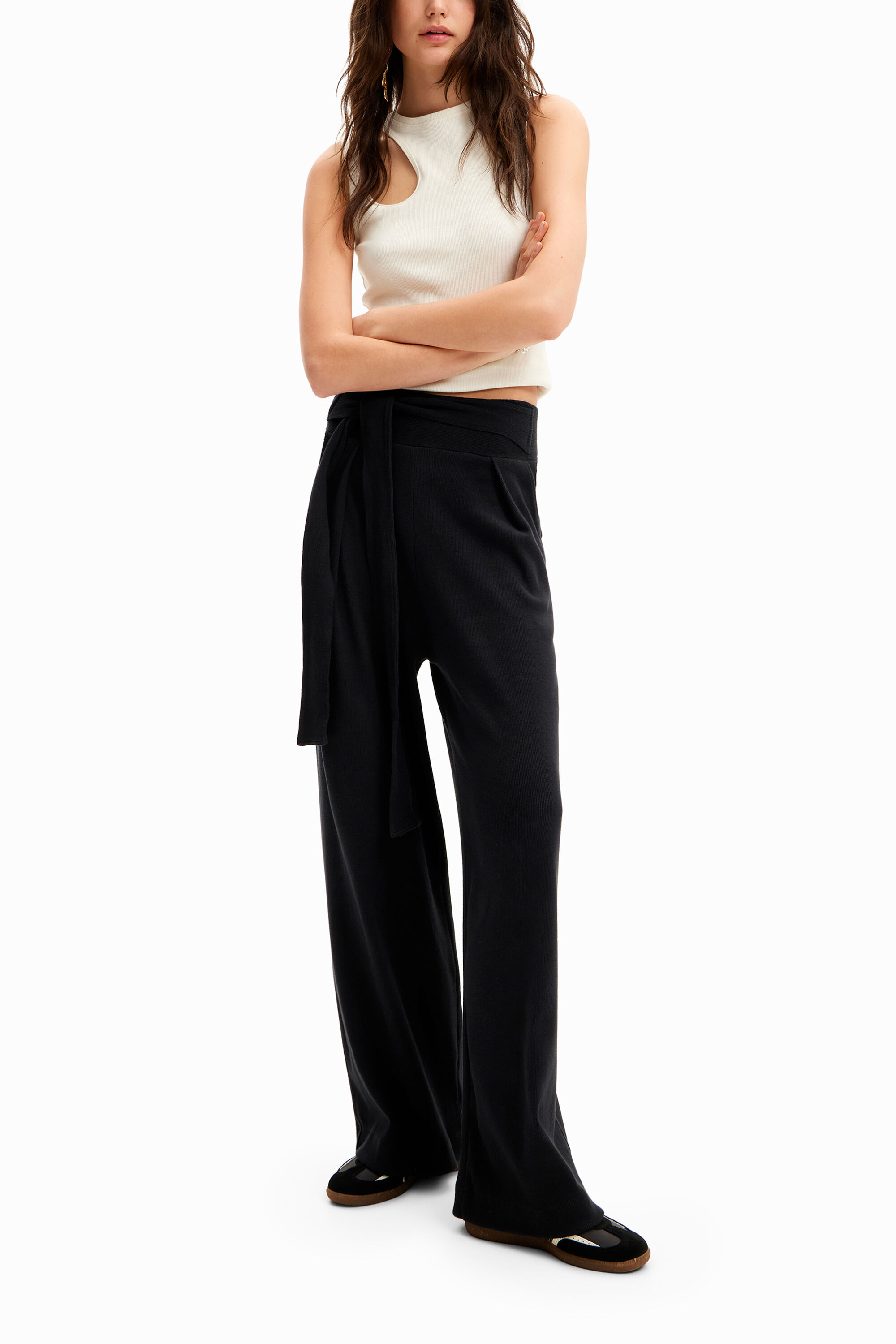 Desigual Wide-leg knit trousers