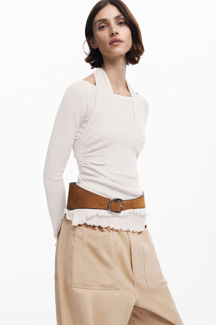 Double neckline T-shirt