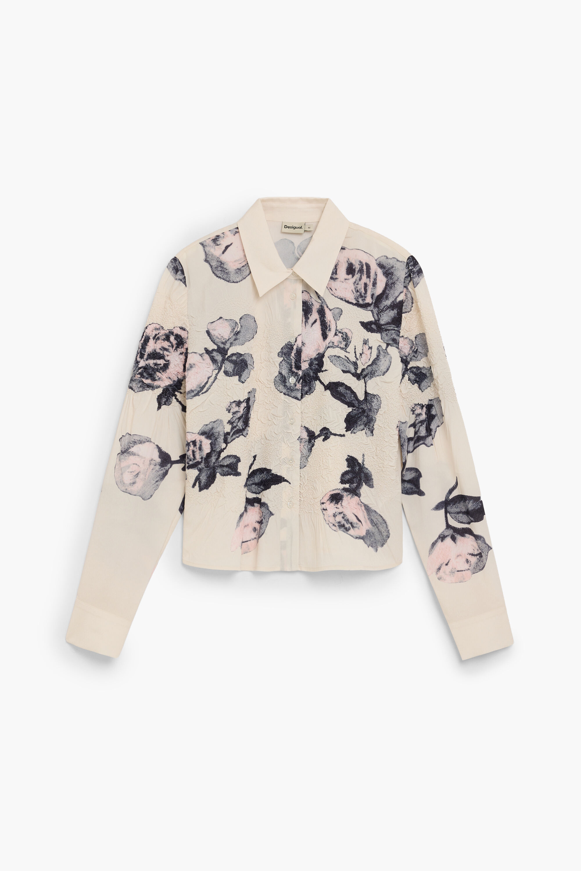 Desigual, camisa estampado flores, Mujer, Poliester, Blanco, L