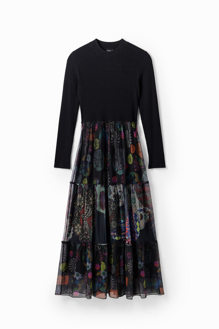 Combination floral midi dress | Desigual
