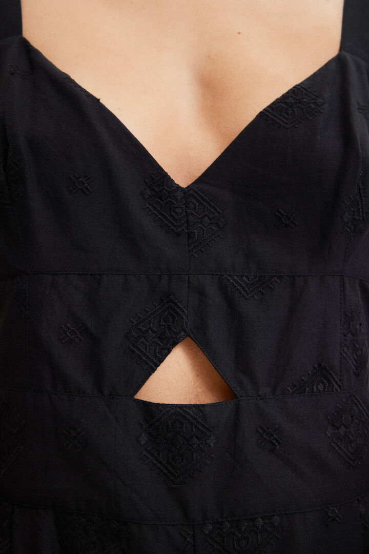 Long embroidered strappy jumpsuit | Desigual