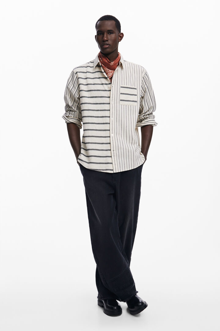Asymmetric striped shirt | Desigual