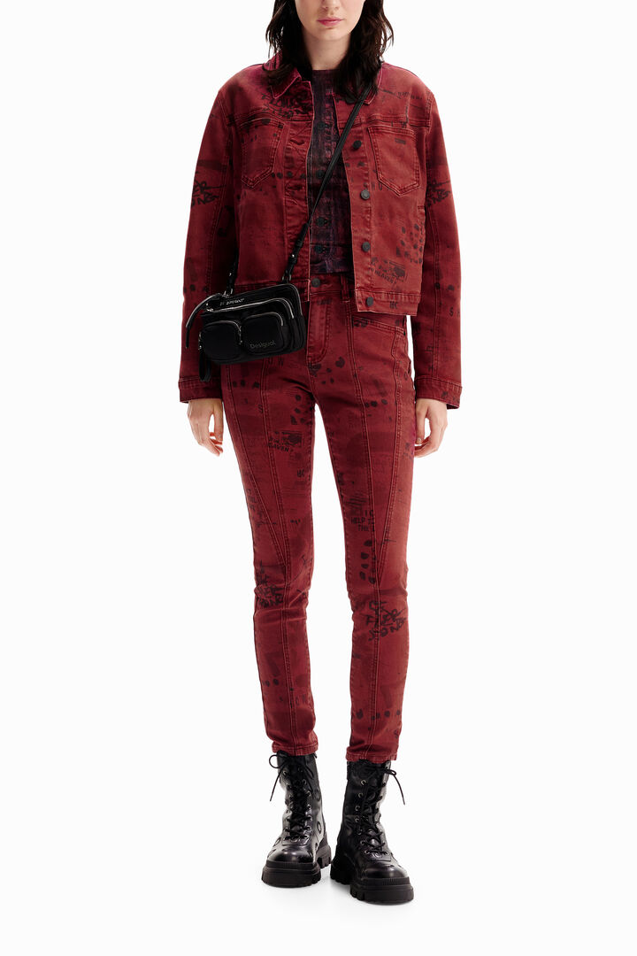 Newspaper denim trucker jacket | Desigual