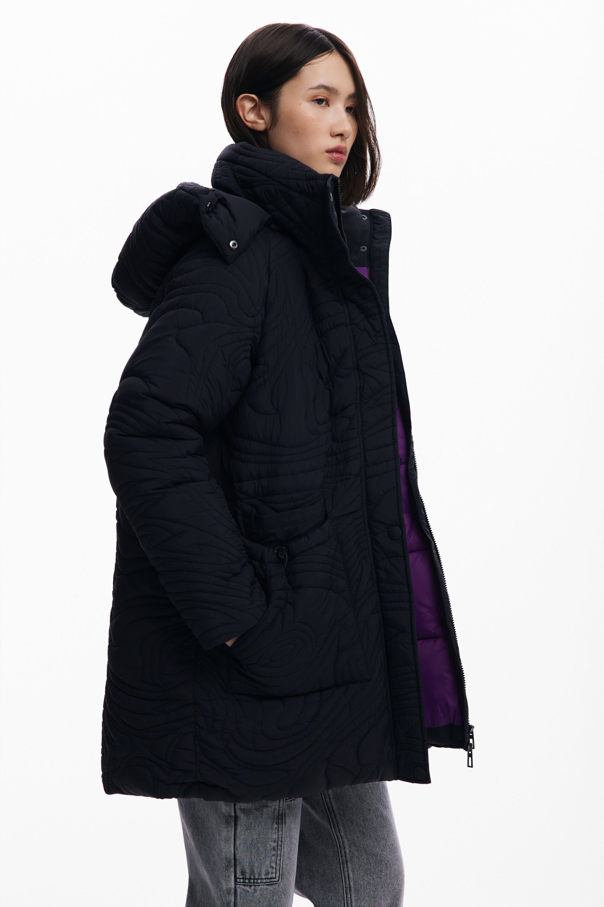 Textured padded coat women's I Desigual.com