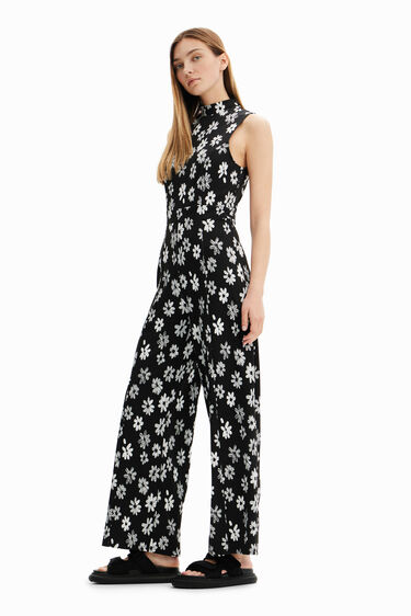 Contrast floral jumpsuit | Desigual