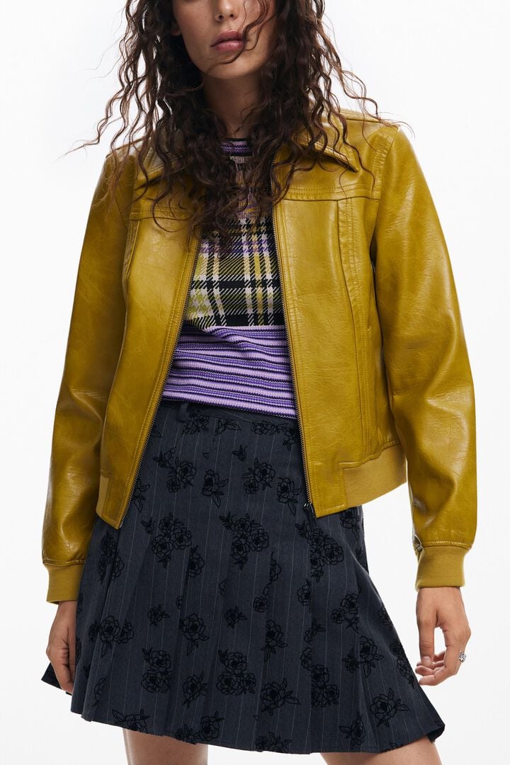 Cazadora biker efecto piel | Desigual