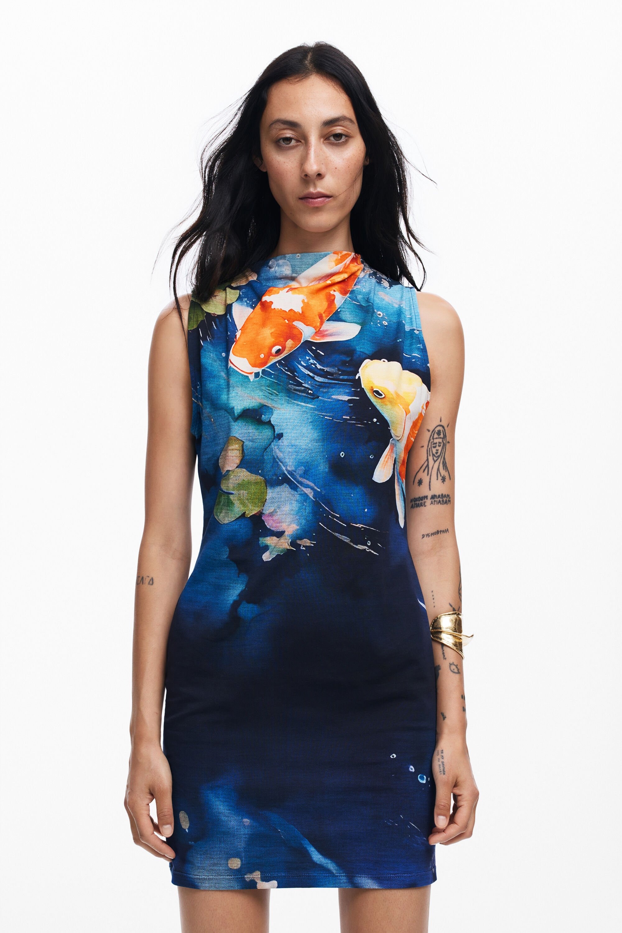 Desigual blue dress hotsell