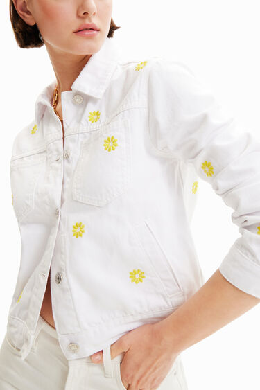 Chaqueta vaquera margaritas | Desigual