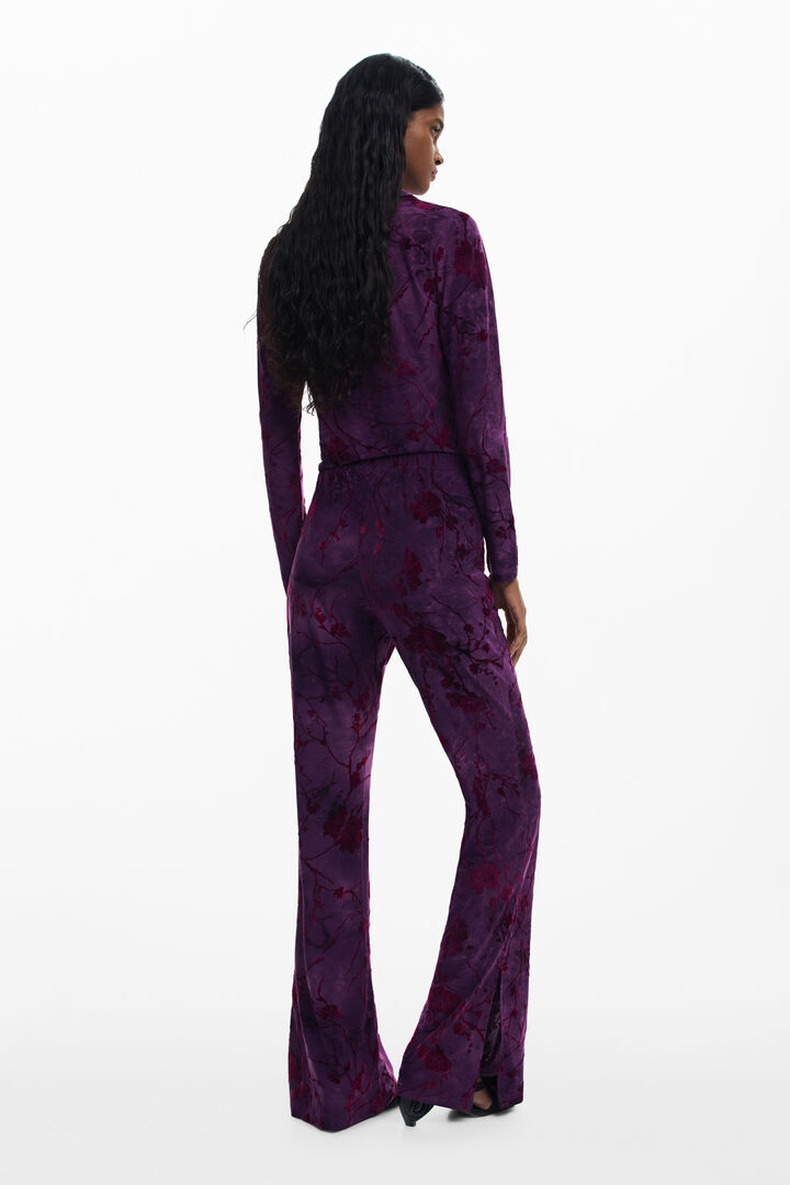 Pantalón fluido textura flared | Desigual