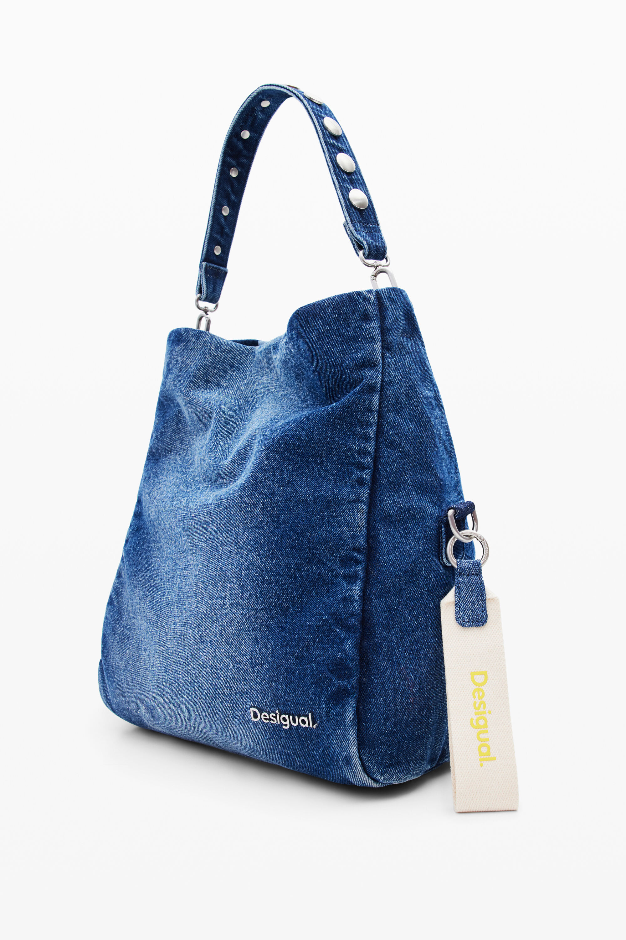 M multi position denim bag
