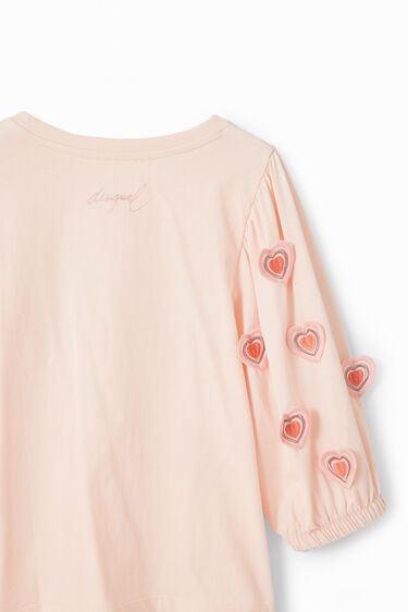 Puff-sleeve heart T-shirt | Desigual