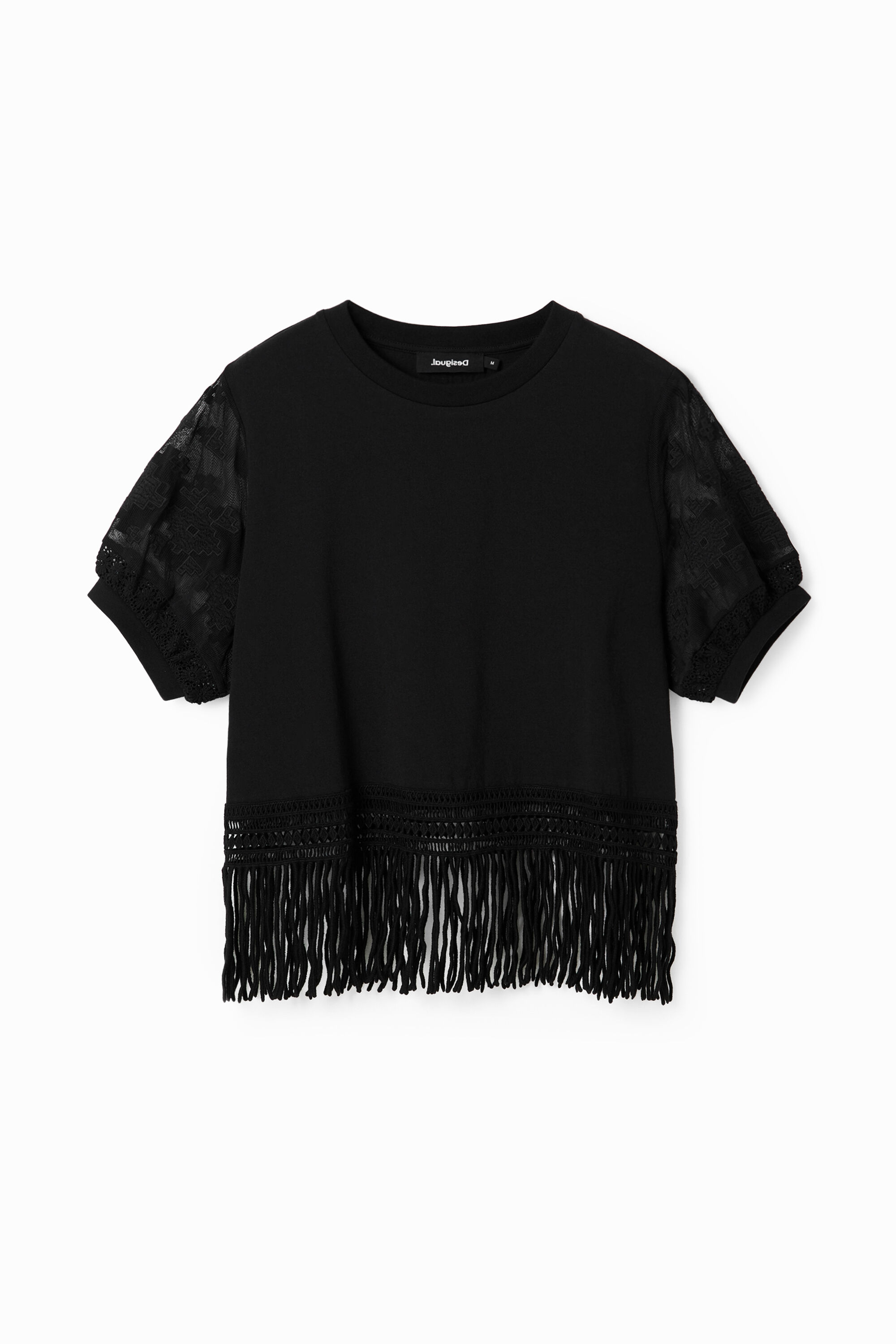 Camiseta oversize flecos - BLACK - XS