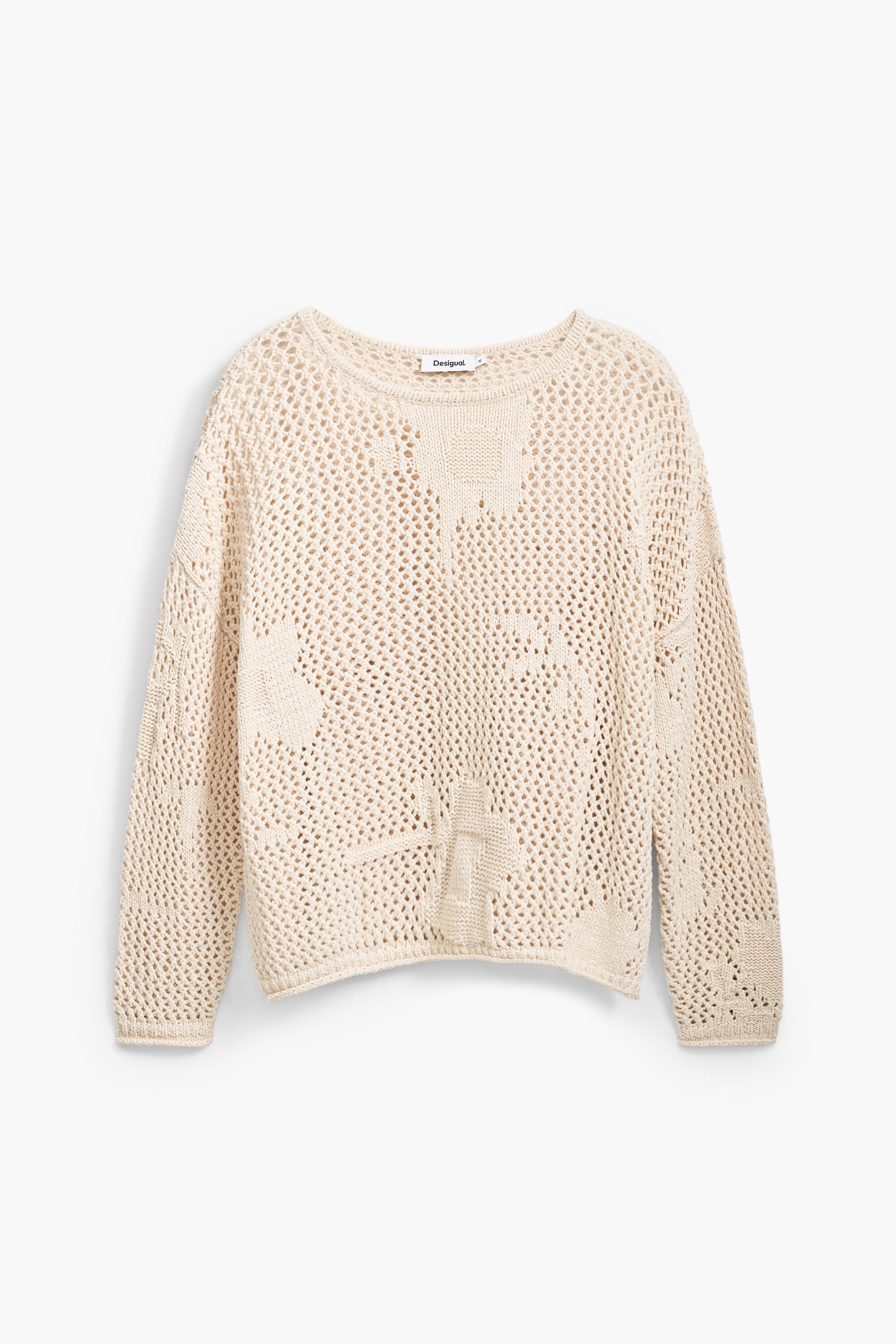 Jersey fluido calados, Algodon, Blanco, L