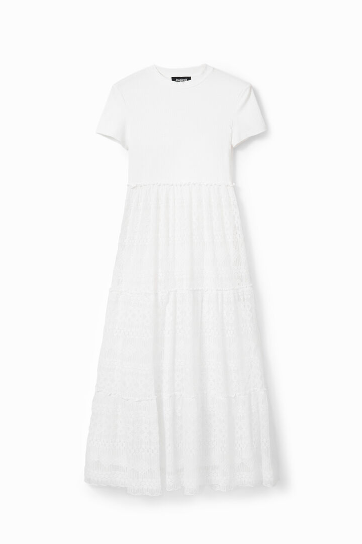 Vestido combinado midi tule
