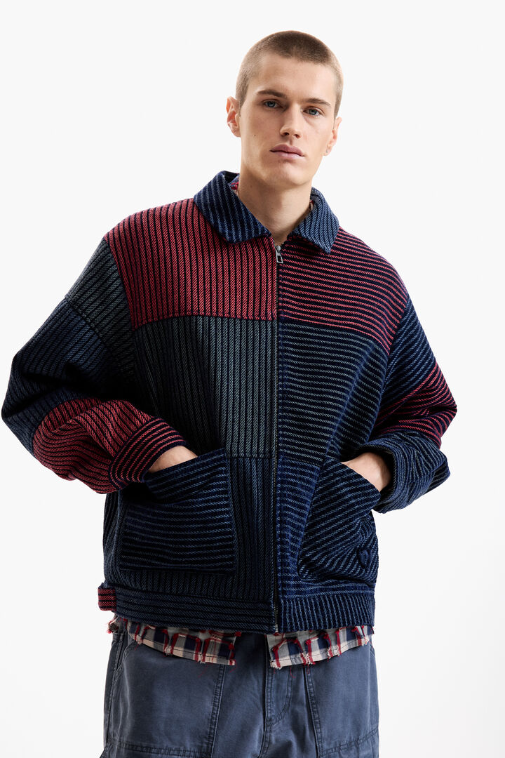 CHAQUETA SOBREABRIGO RAYAS